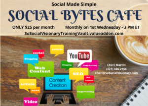 Social Bytes Café Monthly Membership Social Media Nugget @ Virtual Event