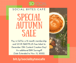 Social Bytes Café Special Autumn Sale @ Online